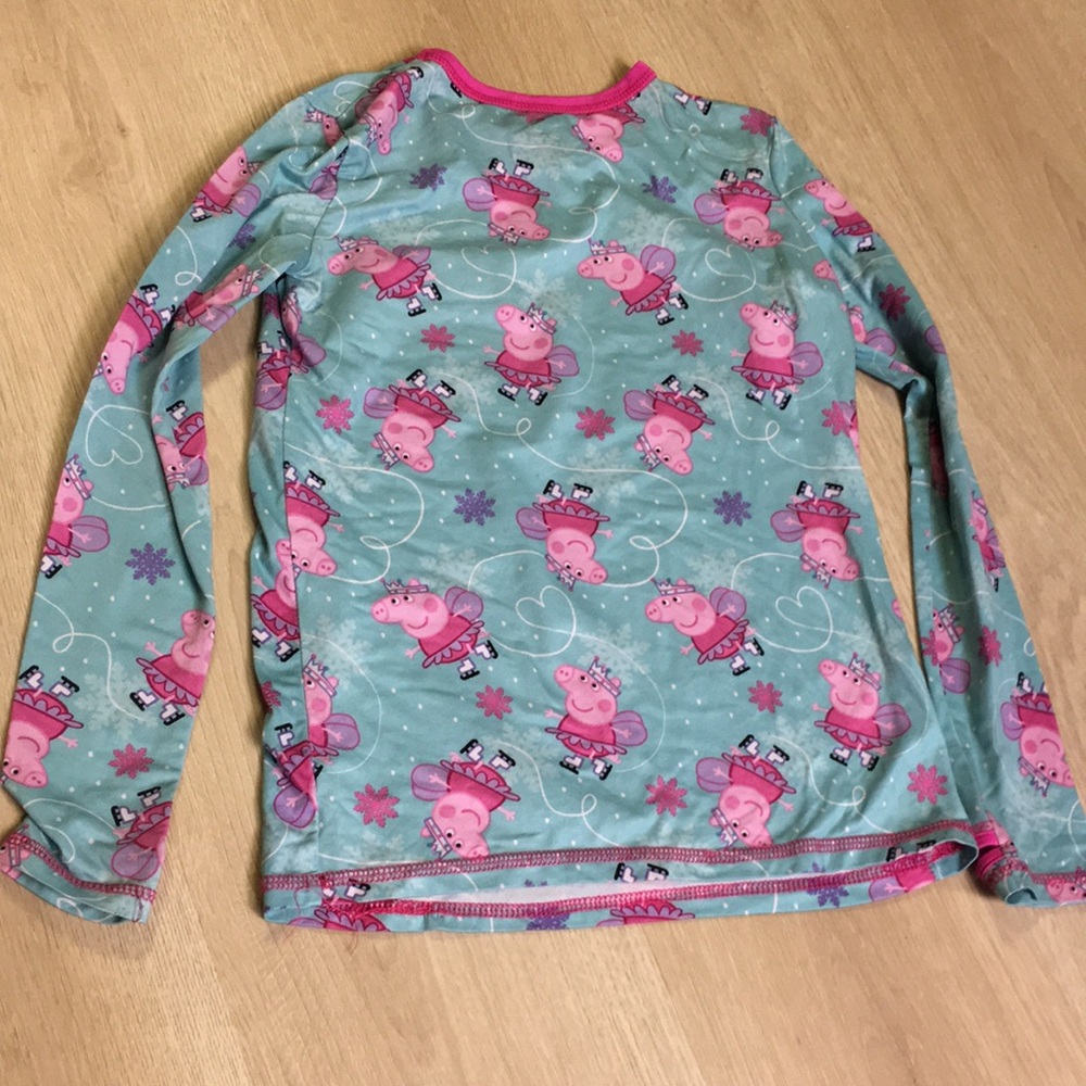 Peppa Pig Cuddl Duds Blue & Pink 2 Piece Long Underwear Base Layer Set Medium - Picture 6 of 7